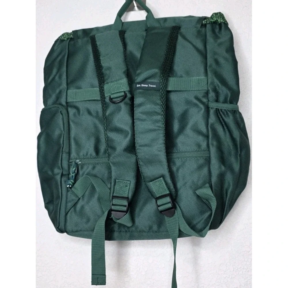 New Go Ahead Tours EF Green Backpack Buckle Closure 5 Pockets Rucksack Travel